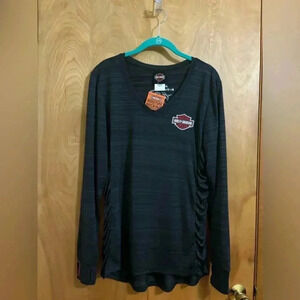 Harley Davidson Long Sleeve Synthetic Tee Black Size XL NWT